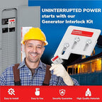 Generator Interlock Kit for Square D QO or Homeline 150 or 200 amp Panel - Generator Lockout Kit, Interlock Switch - 1 3/8" Spacing Between Main and Generator Breaker