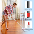 4-Section Spin Mop Replacement Handle，2.5-to-5 Foot Mop Stick Compatible with Triangle Spin Mop Base, Compatible with Ocedar Mop Handle for EasyWring Mop Refills (red)（Mop Head not Included）