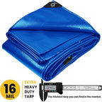 PROTARP Extra Heavy Duty 16 Mil Tarp Cover, Waterproof, UV Resistant, Rip and Tear Proof, Poly Tarpaulin with Reinforced Edges for Roof, Camping, Patio, Pool, Boat. (Blue 16′ X 20′)