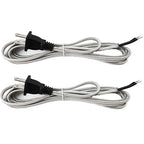 8 Feet Rayon Cloth Covered Replacement Lamp Cord with End Plug for Antique Lamp Repair DIY Project, SPT-1 Electric Wire,18 AWG, Stripped Ends,2 Pack,Silver Color