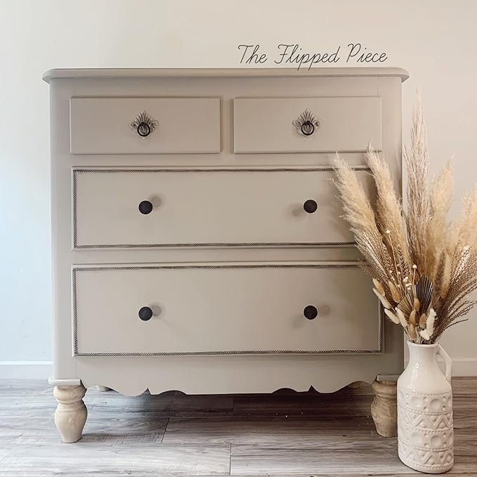 Dixie Belle Paint Company Chalk Finish Furniture Paint - French Linen (32oz) - Matte Light Taupe Chic Chalk Mineral DIY Furniture Paint