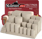 Yelanon Felt Furniture Pads for Hardwood Floors -216 Pcs Premium Felt Pads for Chair Legs, Floor Protectors for Furniture,Beige