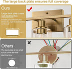 3 Light Bathroom Light Fixtures, Brass Vanity Lights for Bathroom with Clear Glass Shades, Modern Bathroom Wall Sconces for Mirror Living Room Cabinet