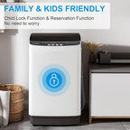 2.0 Cu.Ft Portable Washing Machine, Full-Automatic Electric Laundry Machine with 10 Programs, Compact Clothes Wash and Spin Combo with Stainless Steel Drum, Drain Hose for Apartment, Dorm,Home