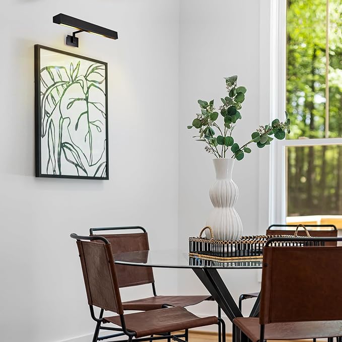 Picture Light, 24" Black Picture Lights for Wall, Bronze Art Lights Hardwired, Dimmable Gallery Light, 3000K Vanity Lights, Picture Frame Light for Bathroom Wall Sconces Artwork Poster Display