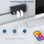 Outdoor Power Strip Weatherproof with USB,Waterproof Surge Protector,3 USB Ports, 6 Outlets,Multi Plug Electrical Outlet for Camping,Garden,Home Office Patio Porch,etc,15FT Cord,Flat Plug