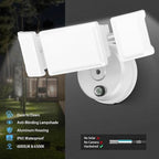 Olafus 60W Flood Lights Dusk to Dawn Outdoor Lighting, IP65 Waterproof LED Security Light with Photocell, 6000LM Dusk Dawn Outside Light, 6500K White Exterior Floodlight for Yard Garden Porch White