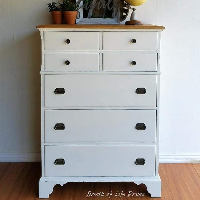 Dixie Belle Paint Company Chalk Finish Furniture Paint - Buttercream (8oz) - Matte Creamy White Chic Chalk Mineral DIY Furniture Paint