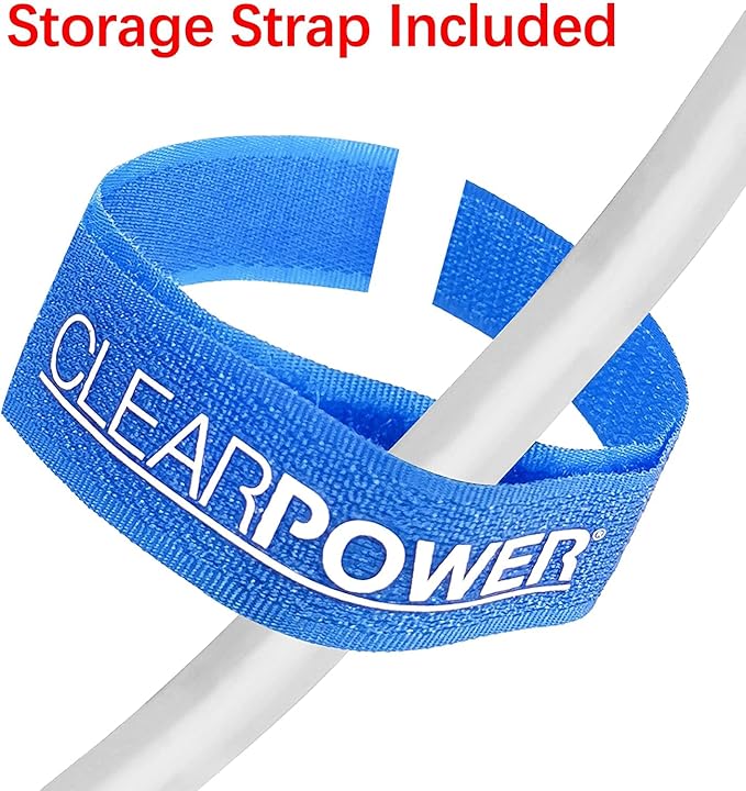 Clear Power 12 ft Indoor/Outdoor Extension Cord 16/3 SJTW, White, Water & Weather Resistant, Flame Retardant, 3 Prong Grounded Plug, CP10205