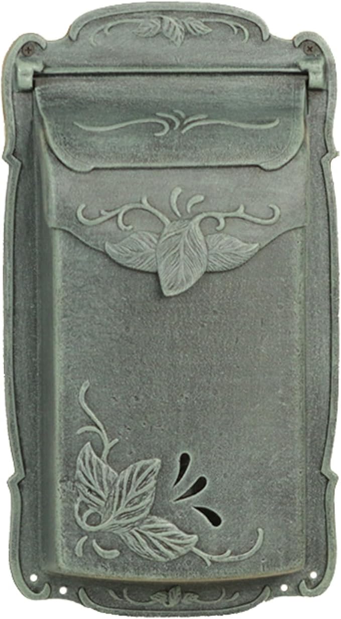 Special Lite Floral Vertical Wall Mount Mailbox - Verde Green Cast Aluminum Mailbox for Wall Mount - SVF-1001-VG