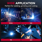 ARCCAPTAIN Large View 3.94" x 3.66" True Color Auto Darkening Welding Helmet with Light, Solar Powered Welding Hood, 4 Arc Sensor Wide Shade 4/5-9/9-13 for Stick MIG TIG Cut