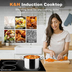 K&H 4 Burner 24 Inch Built-in Induction Electric Stove Top Ceramic Cooktop Touch Control 240V 6000W IN24-6004