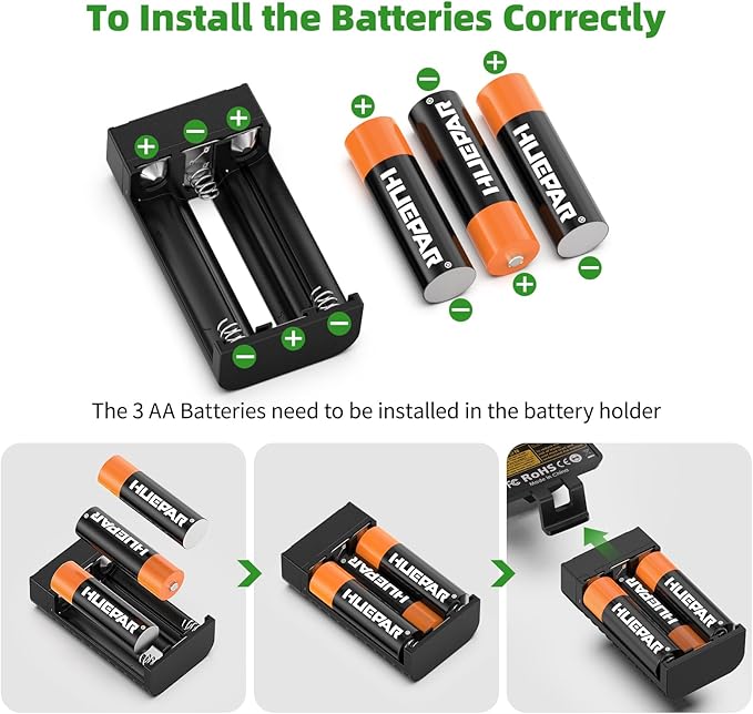 Huepar Self Leveling Laser Level Green Cross Line Laser with 2 Plumb Dots Laser Tool -360° Horizontal Line Plus 140° Vertical Level Laser with Up & Down Points -Magnetic Bracket&AA Batteries Included