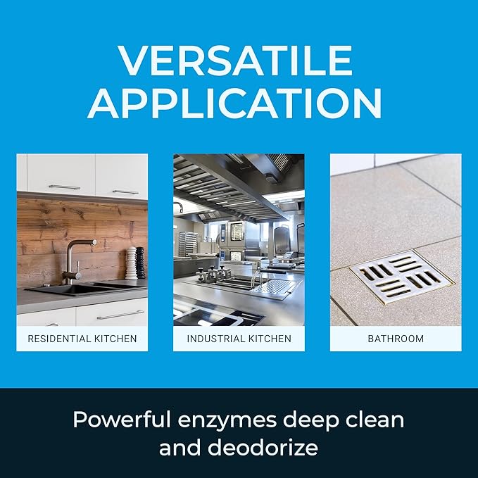 Kinzua Environmental Fly-Zyme, Highly Concentrated Enzyme Drain Cleaner for Pipes, Drain Gel for Fruit Flies, Organic Waste Degrader & Odor Neutralizer, 1 Gallon