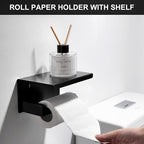 5 Pieces Bathroom Hardware Set Black and Gold Towel Bar Set, Toilet Paper Holder with Shelf, Towel Holder Set in Bathroom, Wall Mounted Stainless Steel, 23.6 Inches