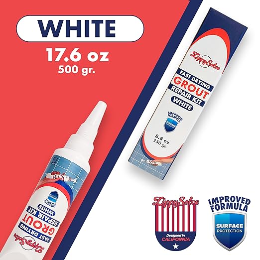 Tile Grout, Repair Kit, 2 Pack Grout Filler, Restore & Renew Tile Joints Line, Fast Drying Grout Paint Squeeze Tube for Bathroom Shower Kitchen Floor, Waterproof (17.6 oz, White)