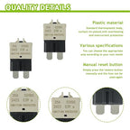25A DC 12V-32V Manual Reset Circuit Breaker ATC/ATO Low Profile T3 Mini Blade Fuses Breakers for Car Trucks Marine Boat RV Solar and More,2 Pack