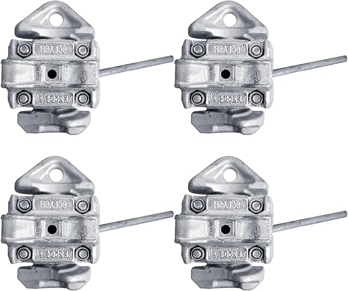 4 pcs Galvanized Heavy Duty Manual Twist Lock for Sea Rail Shipping Container - Casting Steel No Lever Required for Standard Container