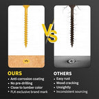 Wood Screws 2-1/2 Inch, FIXLINK Deck Screws #10 x 2-1/2", 310 PCS, Epoxy Coated, T25 Star Bit Above 1500 Hour Salt Spray Coating Outdoor Decking Screws Excellent Rust Resistant for Outdoor Wood Fence