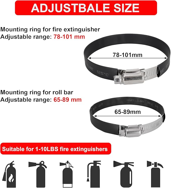 UTV Fire Extinguisher Mount Bracket, Quick Release Fire Extinguisher Mount Holder for Jeep, Offroad Car, UTV Accessories (A)