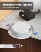 Sunco 12 Pack 6 Inch LED Recessed Light, Ceiling Canless Recessed Lights, Baffle Trim, 850 LM, 14W, Selectable CCT 2700K/3000K/4000K/5000K/6000K, Dimmable, Wafer Thin with Junction Box
