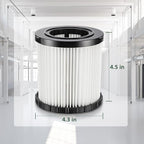 DCV580H DCV581H Vacuum Replacement Filter for DEWALT 20V MAX Wet/Dry VAC DCV580H (Cordless) DCV581H DCV5801H Portable Shop Vac Vacuum 2 Gallon Tank Capacity, Washable and Reusable Hepa Filter, 1 Pack