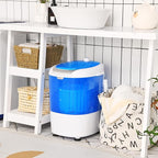 Giantex GX24977-PE, Mini Washer and Spinner Combo, 5.5lbs, Semi-automatic Compact Laundry Apartment Dorm RV Portable Washing Machine, 5.5 LBS Capacity