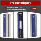 8 Inch Master Precision Level with Box Accuracy 0.0002"/10" for Checking the Straightness Parallelism The Surface of Machine Tools Equipment