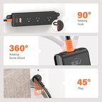 Outdoor Power Strip Weatherproof, IPX6 Waterproof Surge Protector with 3 Wide Outlets, 1875W/15A Overload Protection Switch, 6FT Extension Cord, Wall Mountable for Indoor Outdoor, UL FCC Listed