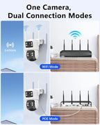 【2-Way Audio & Auto Tracking】 4MP PTZ Security Cameras Wireless Outdoor, WiFi Home Security Camera System, Video Surveillance DVR Kits