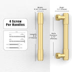 10 Pack Brushed Gold Cabinet Pulls 3.75 Inch(96mm) Kitchen Cabinet Handles Cabinet Hardware for Drawer Pulls