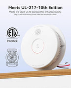 SITERWELL Smoke Detector, Hardwired Interconnected Smoke Detector, Photoelectric Smoke Alarm with 9V Backup Battery, Fire Alarm with Test/Silence Button, UL217-10th Listed, GS562A, 3 Packs