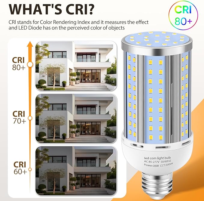 6 Pack 36W Corn LED Light Bulb,(320 Watt Equivalent)Fanless E26/E39 Medium/Large Mogul Base LED Cob Lamp 5000K Daylight 5,400LM for Outdoor Indoor Garage Warehouse Factory Workshop Street Backyard