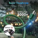 K KASONIC - 50 Ft Extension Cord with 3 Outlets, UL Listed 16/3 SJTW 3-Wire Grounded, 13A 125V 1625W for Indoor/Outdoor Use - Green