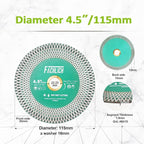 Tile Saw Blade 4-1/2" Diamond Blade 2pcs 115mm for Cutting and Grinding Ceramic Tile Porcelain Marble Granite