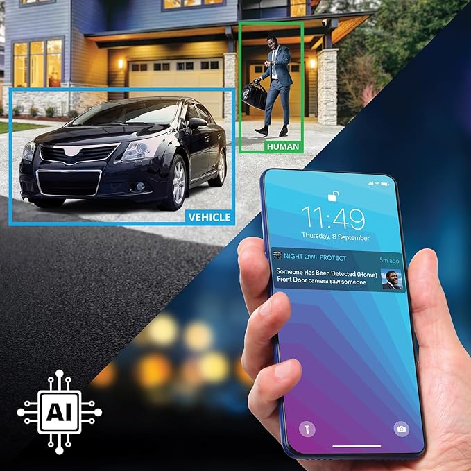 Night Owl 2-Way Audio 20 Channel DVR Video Home Security Camera System with (12) Wired 1080p HD Indoor/Outdoor Deterrence Cameras and 1TB Hard Drive (Add up to 4 Wi-Fi Cameras) (12 Camera)