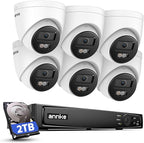 ANNKE 4K PoE Security Camera System, 12MP H.265+ 8CH NVR with 2TB Surveillance Grade HDD, 6Pcs 8MP IP Cams, Spotlight Color Night Vision, RTSP, IP67 Waterproof