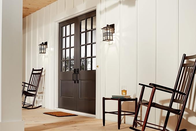 Beacon Square 12" 1 Light Outdoor Wall Light with Clear Hammered Glass in Olde Bronze® (Pack of 2)