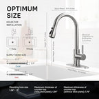 WEWE Single Handle High Arc Brushed Nickel Pull Out Kitchen Faucet,Single Level Stainless Steel Kitchen Sink Faucets with Pull Down Sprayer,Suitable for Laundry Rv Bar