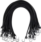 XSTRAP STANDARD 20 Pack 31'' Adjustable Natural Rubber Tarp Straps, EPDM Bungee Cords with Metal S Hooks, Ideal for Securing Tarps, Canvases, Motorcycle, and Cargo