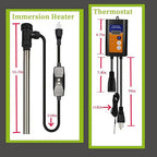 1500W Titanium Submersible Portable Electric Hot Tub & Pool Immersion Water Heater with GFCI and Temp Control for Baptistry, Bathtubs, Above Ground Pool, Swimming Pool and baptismal Pool