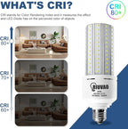 2 Pack 60W LED Corn Light Bulb 500W Equivalent Bulb 7500 Lumen 5000K Cool Daylight White E26/E27 Medium Base for Outdoor Indoor Large Area Garage Warehouse Factory Backyard
