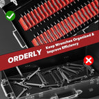 40PCS Modular Wrench Organizer Wrench Holder - Wrench Tool Organizers for Tool Drawer Storage, Wrench Storage Set with Metric & SAE Label, Wrench Rack Tool Gift for Professional Mechanics Men, Red