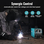 bestarc 145A MIG Welder, 110V/220V Gasless Flux Core MIG Welder/Lift TIG/Stick 3 in 1 Synergic MIG145 5GEN Welding Machine, Portable Flux Welder with Digital Screen Display