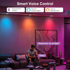 Smart Recessed Lighting 6 Inch RGBCW Color Changing 16W LED Downlights with Junction Box,1350 Lumen Canless Wafer Recessed Ceiling Lights Work with Alexa,Music Sync,DIY Scenes,Timer,23 Modes,4 Pack