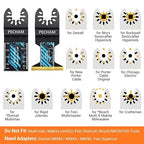 Oscillating Saw Blades, PECHAM 45PCS Professional Universal Titanium Multitool Blades for Wood Plastics Metal Quick Release Multi Tool Kits Fit Rockwell Ridgid Ryobi Milwaukee Chicago Craftsman