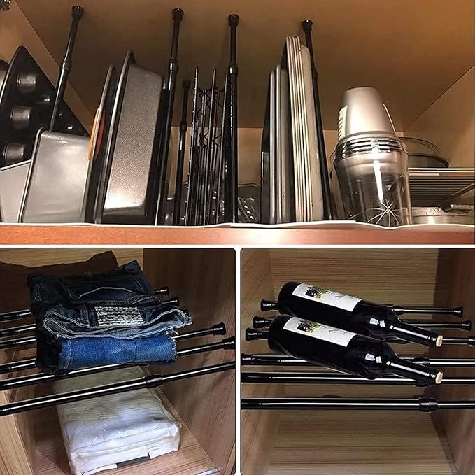 2 Pcs Window Security Bar, Adjustable Sliding Glass Door Bar Sliding Door Security Bar Window Safety Lock Bar with Rubber Tips, Suitable for Lengths of 15.7-27.5 Inch