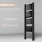 Step Ladder 4 Step Folding, Sturdy 330 Lbs Small Step Stool for Adults, Closet Step Stool Ladder with Anti-Slip Wide Pedals, Portable Folding Ladder for Home Kitchen Office