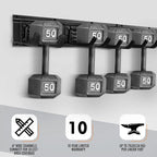 Garden Tool Storage Rack, Outdoor Power Tools Hangers for Garage Wall Organization with 6 assorted Multi-Purpose Hooks, Organizer Holders for Landscaping Equipment, Folding Chairs, Ladders etc.