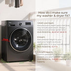 SKM Washer and Dryer Stand - 28" Laundry Pedestals for Washing Machine and Dryer with Top Panel, Heavy Duty Steel Pedestal Raiser, 14.2 Inches Height Elevation in Black